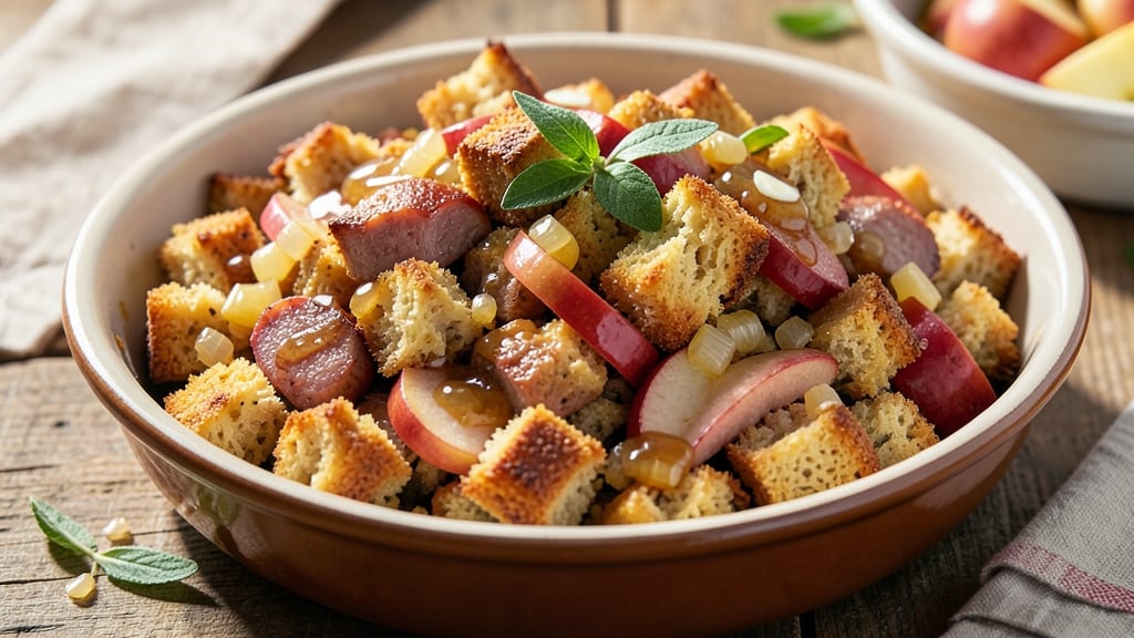 Apple and Sausage Cornbread Stuffing Recipe: Smoky-Sweet Crisp With Apple Juice Magic