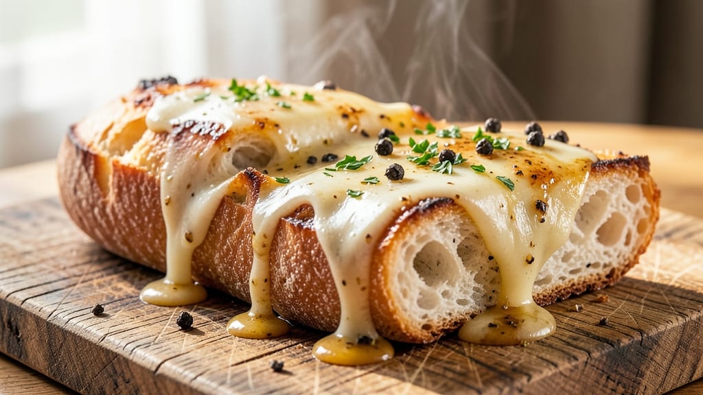 Asiago Cheese Garlic Bread Recipe: Buttery Crust with Melty Cheese Pulls